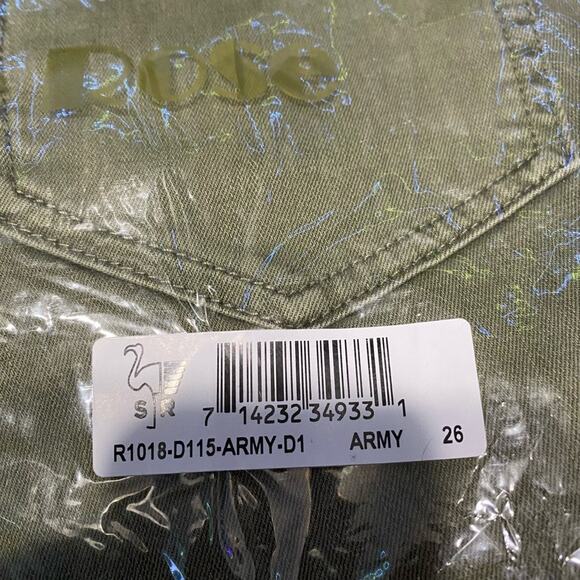 Sandrine Rose Free People Army Green Skinny Jeans Women's Size 26 - Picture 3 of 8